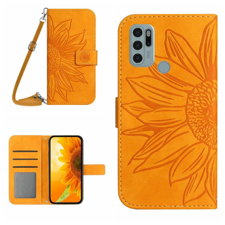 Skin Feel Sun Flower Pattern Flip Leather Phone Case with Lanyard, For Motorola Moto G60, For Motorola Moto G60S, For Motorola Moto G71 5G, For Motorola Moto G72 5G