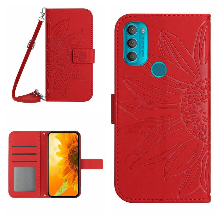 Skin Feel Sun Flower Pattern Flip Leather Phone Case with Lanyard, For Motorola Moto G60, For Motorola Moto G60S, For Motorola Moto G71 5G, For Motorola Moto G72 5G