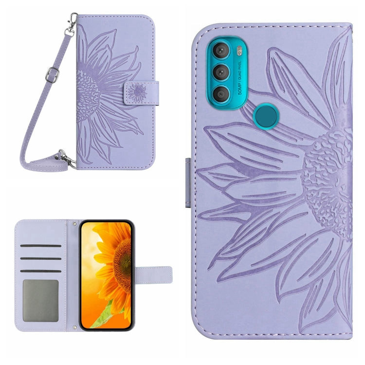 Skin Feel Sun Flower Pattern Flip Leather Phone Case with Lanyard, For Motorola Moto G60, For Motorola Moto G60S, For Motorola Moto G71 5G, For Motorola Moto G72 5G