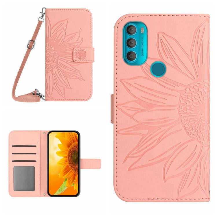 Skin Feel Sun Flower Pattern Flip Leather Phone Case with Lanyard, For Motorola Moto G60, For Motorola Moto G60S, For Motorola Moto G71 5G, For Motorola Moto G72 5G