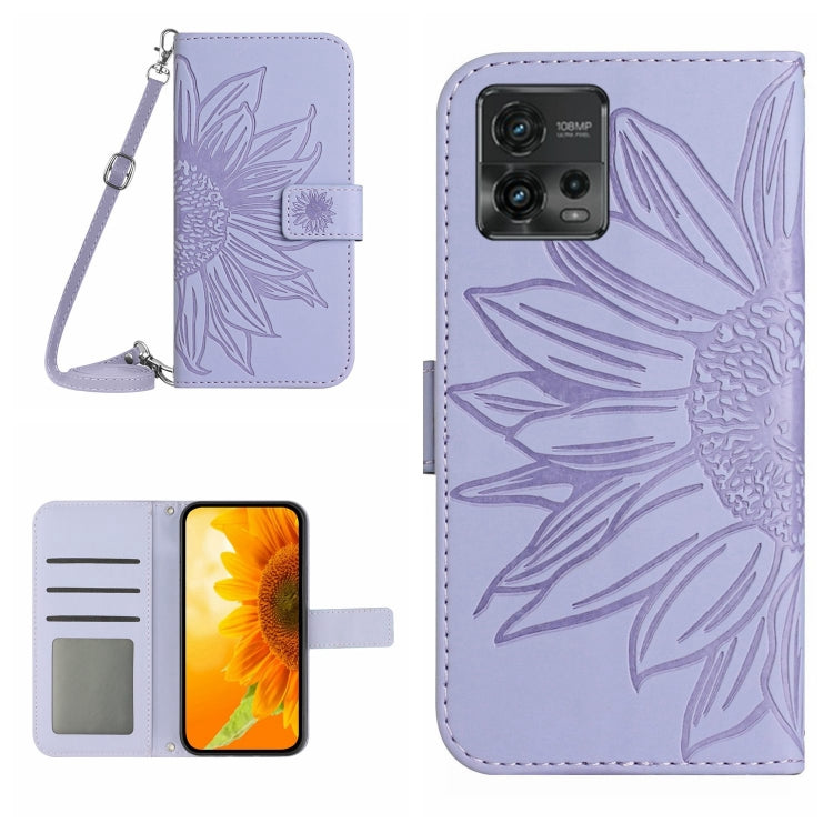 Skin Feel Sun Flower Pattern Flip Leather Phone Case with Lanyard, For Motorola Moto G60, For Motorola Moto G60S, For Motorola Moto G71 5G, For Motorola Moto G72 5G