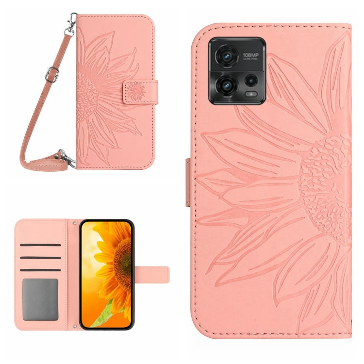 Skin Feel Sun Flower Pattern Flip Leather Phone Case with Lanyard, For Motorola Moto G60, For Motorola Moto G60S, For Motorola Moto G71 5G, For Motorola Moto G72 5G