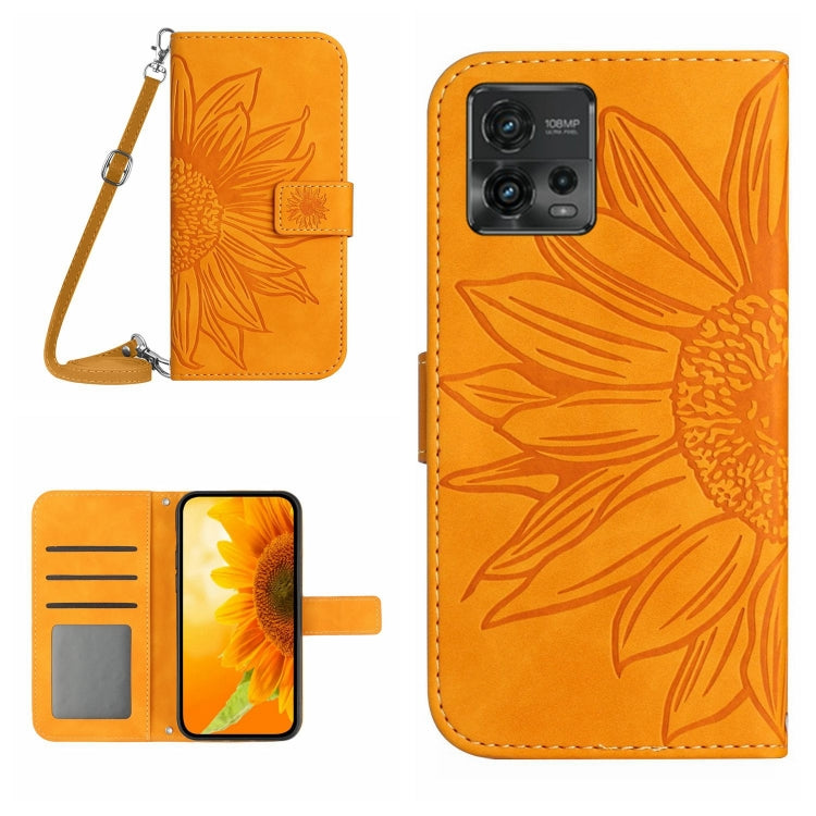 Skin Feel Sun Flower Pattern Flip Leather Phone Case with Lanyard, For Motorola Moto G60, For Motorola Moto G60S, For Motorola Moto G71 5G, For Motorola Moto G72 5G