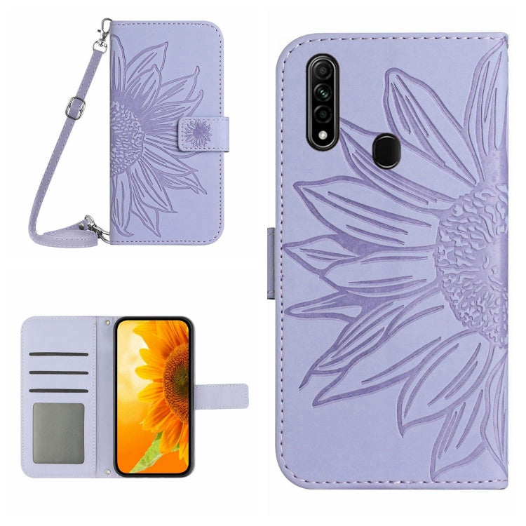 Skin Feel Sun Flower Pattern Flip Leather Phone Case with Lanyard, For OPPO A7/A12, For OPPO A8/A31, For OPPO A9 2020/A5 2020, For OPPO A15/A15S