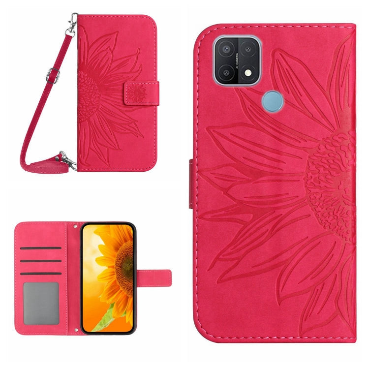 Skin Feel Sun Flower Pattern Flip Leather Phone Case with Lanyard, For OPPO A7/A12, For OPPO A8/A31, For OPPO A9 2020/A5 2020, For OPPO A15/A15S