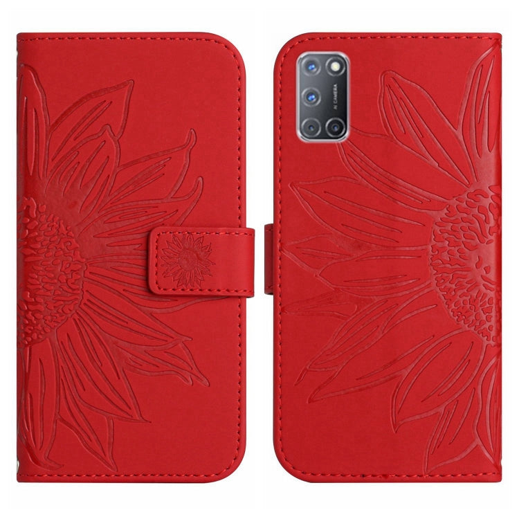 Skin Feel Sun Flower Pattern Flip Leather Phone Case with Lanyard, For OPPO A52/A72/A92, For OPPO A53 4G/A32/A33 2020/A53S, For OPPO A54 4G/A16 4G, For OPPO A54 5G/A74 5G/A93 5G/A93S 5G