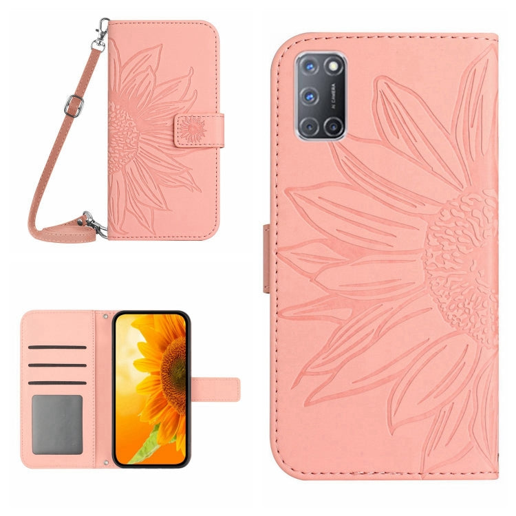 Skin Feel Sun Flower Pattern Flip Leather Phone Case with Lanyard, For OPPO A52/A72/A92, For OPPO A53 4G/A32/A33 2020/A53S, For OPPO A54 4G/A16 4G, For OPPO A54 5G/A74 5G/A93 5G/A93S 5G