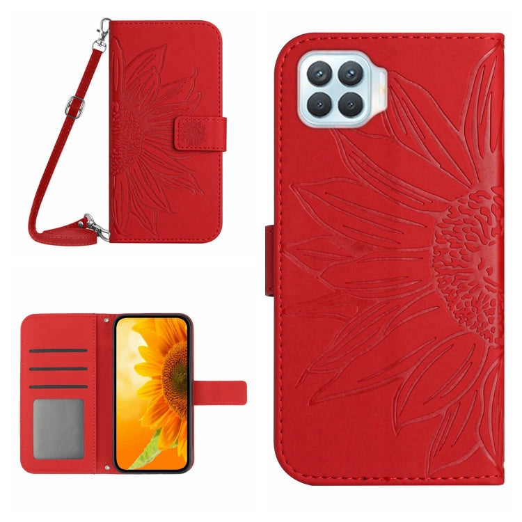 Skin Feel Sun Flower Pattern Flip Leather Phone Case with Lanyard, For OPPO A55S Japan Edition, For OPPO A57 4G/A57 5G/A77 4G/A77 5G, For OPPO A73 4G, For OPPO A74 4G