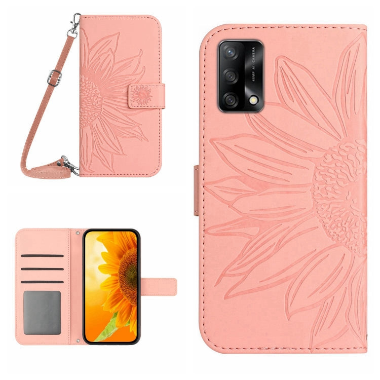 Skin Feel Sun Flower Pattern Flip Leather Phone Case with Lanyard, For OPPO A55S Japan Edition, For OPPO A57 4G/A57 5G/A77 4G/A77 5G, For OPPO A73 4G, For OPPO A74 4G