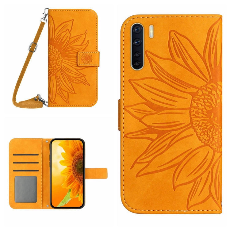 Skin Feel Sun Flower Pattern Flip Leather Phone Case with Lanyard, For OPPO A91/Reno3 4G Global, For OPPO A17, For OPPO Reno2 Z/Reno2 F, For OPPO Reno3 Pro 5G/Find X2 Neo