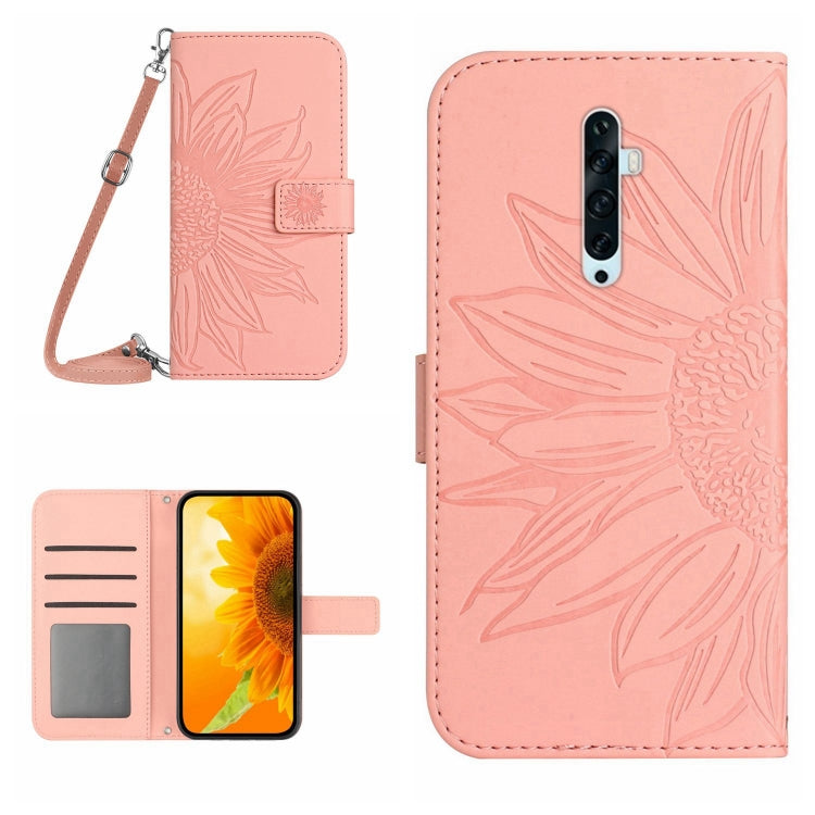 Skin Feel Sun Flower Pattern Flip Leather Phone Case with Lanyard, For OPPO A91/Reno3 4G Global, For OPPO A17, For OPPO Reno2 Z/Reno2 F, For OPPO Reno3 Pro 5G/Find X2 Neo