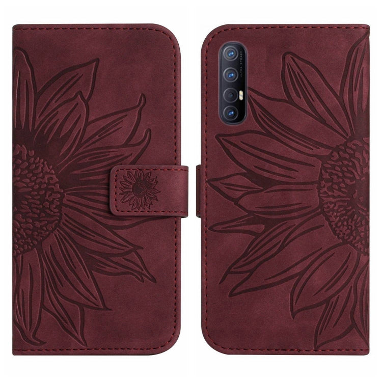 Skin Feel Sun Flower Pattern Flip Leather Phone Case with Lanyard, For OPPO A91/Reno3 4G Global, For OPPO A17, For OPPO Reno2 Z/Reno2 F, For OPPO Reno3 Pro 5G/Find X2 Neo