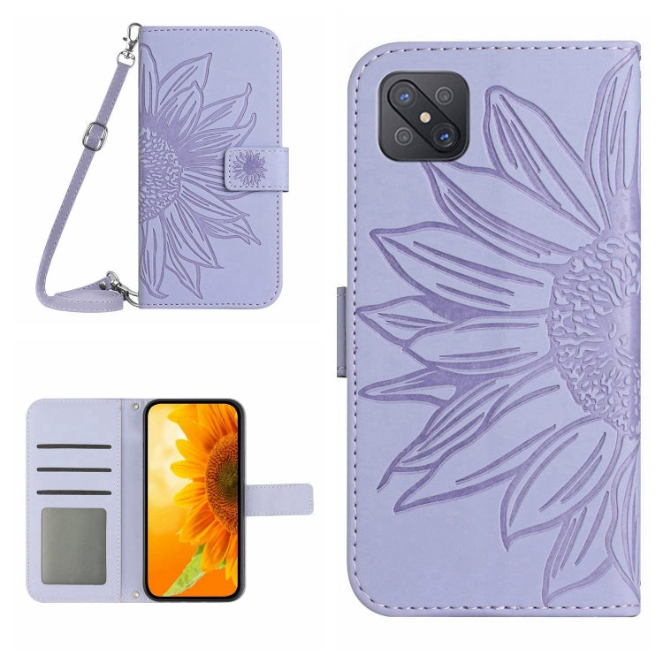 Skin Feel Sun Flower Pattern Flip Leather Phone Case with Lanyard, For OPPO Reno4 5G, For OPPO Reno4 Lite/A93 4G, For OPPO Reno4 Pro 5G, For OPPO Reno4 Z 5G/A92S