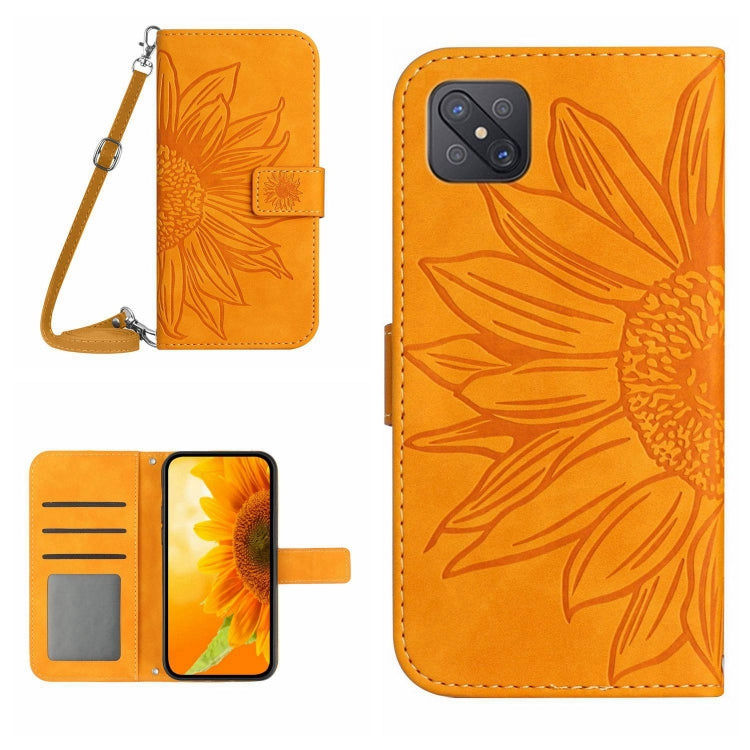 Skin Feel Sun Flower Pattern Flip Leather Phone Case with Lanyard, For OPPO Reno4 5G, For OPPO Reno4 Lite/A93 4G, For OPPO Reno4 Pro 5G, For OPPO Reno4 Z 5G/A92S