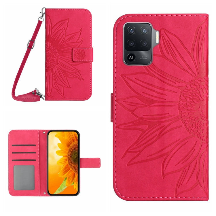 Skin Feel Sun Flower Pattern Flip Leather Phone Case with Lanyard, For OPPO Reno5 4G, For OPPO Reno5 5G/Find X3 Lite, For OPPO Reno5 Lite/A94 4G, For OPPO Reno5 Pro 5G