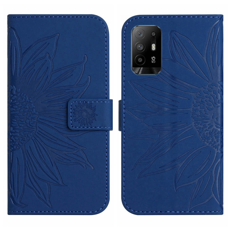 Skin Feel Sun Flower Pattern Flip Leather Phone Case with Lanyard, For OPPO Reno5 Z/A94 5G/A95 5G, For OPPO Reno6 5G, For OPPO Reno6 Pro Global, For OPPO Reno7 4G/Reno8 4G