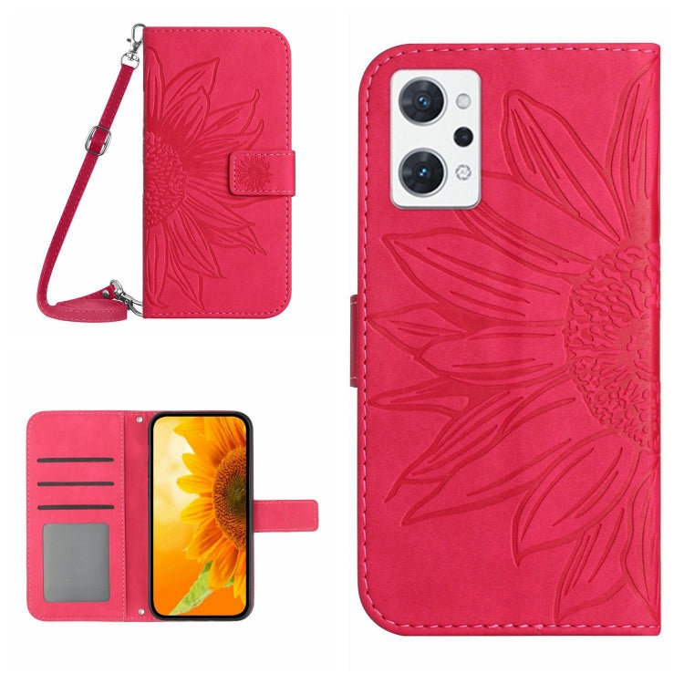 Skin Feel Sun Flower Pattern Flip Leather Phone Case with Lanyard, For OPPO Reno7 5G/Find X5 Lite, For OPPO Reno7 A Japan Edition, For OPPO Reno7 Lite/Reno8 Lite/Reno7 Z 5G, For OPPO Reno8 4G/Reno8 5G