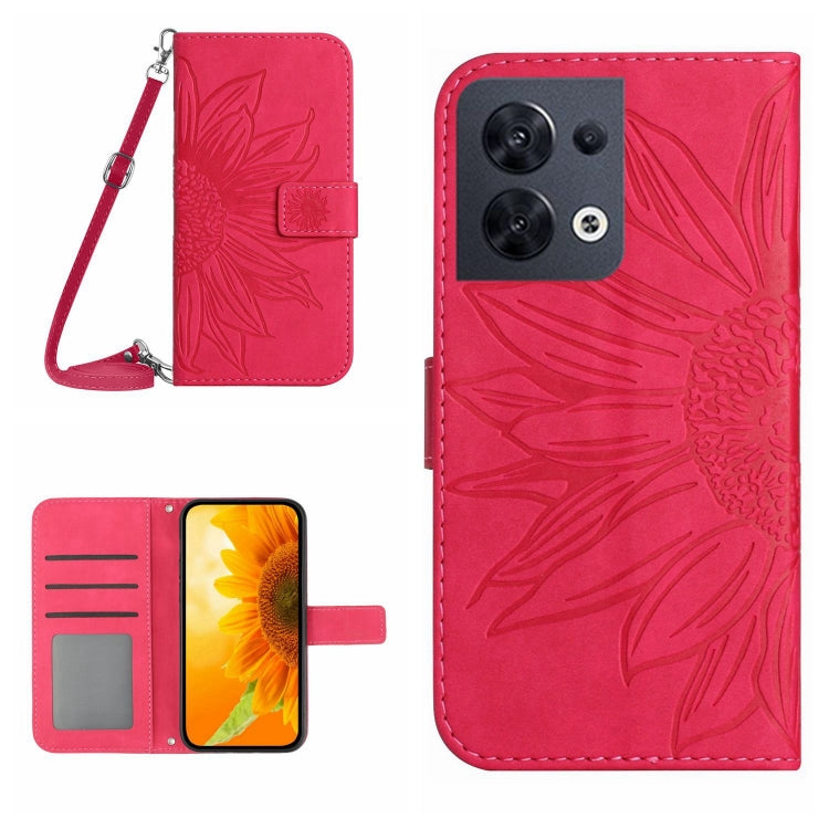 Skin Feel Sun Flower Pattern Flip Leather Phone Case with Lanyard, For OPPO Reno7 5G/Find X5 Lite, For OPPO Reno7 A Japan Edition, For OPPO Reno7 Lite/Reno8 Lite/Reno7 Z 5G, For OPPO Reno8 4G/Reno8 5G