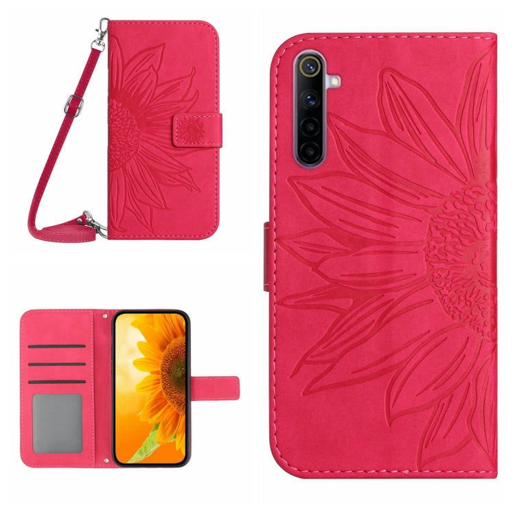 Skin Feel Sun Flower Pattern Flip Leather Phone Case with Lanyard, For Realme 5, For Realme 5 Pro, For Realme 6, For Realme 6 Pro