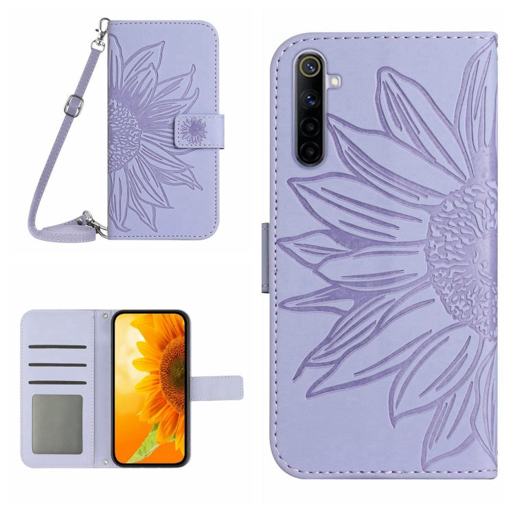 Skin Feel Sun Flower Pattern Flip Leather Phone Case with Lanyard, For Realme 5, For Realme 5 Pro, For Realme 6, For Realme 6 Pro