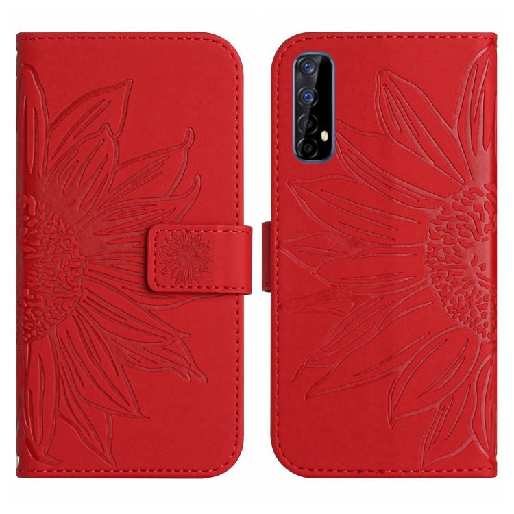 Skin Feel Sun Flower Pattern Flip Leather Phone Case with Lanyard, For Realme 7/Narzo 20 Pro, For Realme 7 Pro, For Realme 8 4G/Realme 8 Pro, For Realme 8 5G
