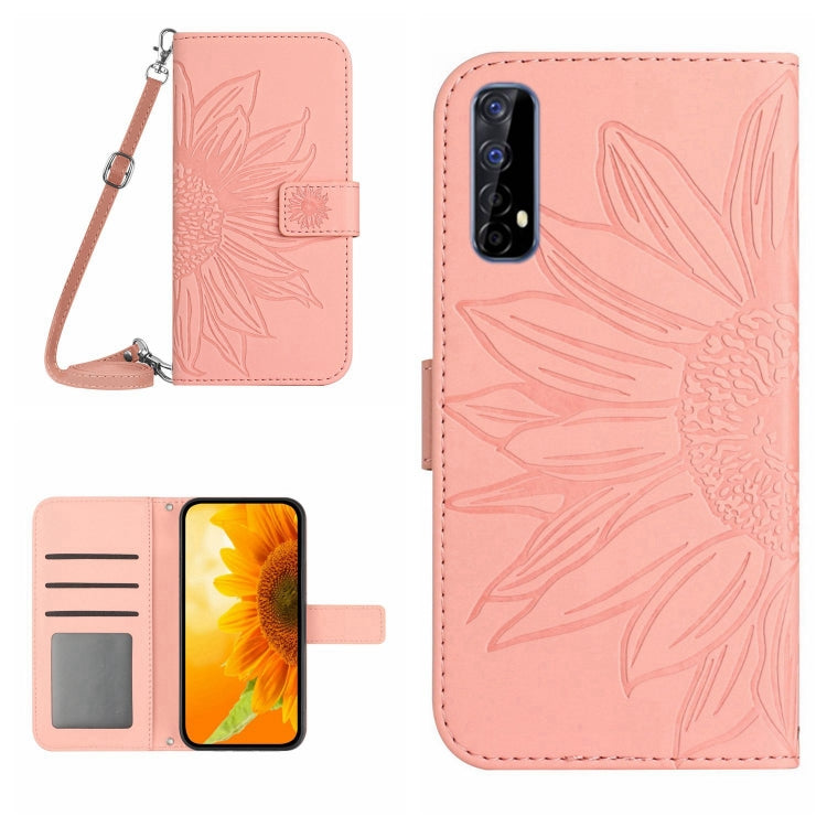 Skin Feel Sun Flower Pattern Flip Leather Phone Case with Lanyard, For Realme 7/Narzo 20 Pro, For Realme 7 Pro, For Realme 8 4G/Realme 8 Pro, For Realme 8 5G