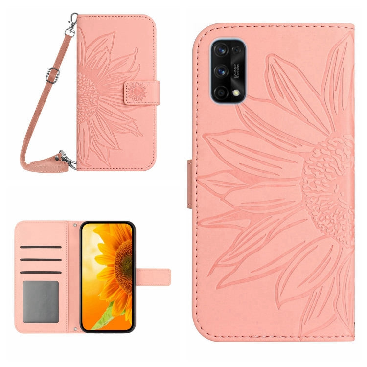 Skin Feel Sun Flower Pattern Flip Leather Phone Case with Lanyard, For Realme 7/Narzo 20 Pro, For Realme 7 Pro, For Realme 8 4G/Realme 8 Pro, For Realme 8 5G