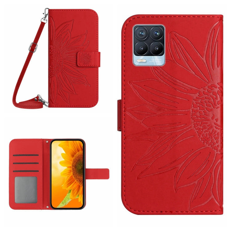 Skin Feel Sun Flower Pattern Flip Leather Phone Case with Lanyard, For Realme 7/Narzo 20 Pro, For Realme 7 Pro, For Realme 8 4G/Realme 8 Pro, For Realme 8 5G