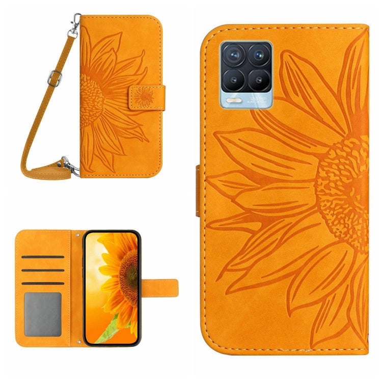 Skin Feel Sun Flower Pattern Flip Leather Phone Case with Lanyard, For Realme 7/Narzo 20 Pro, For Realme 7 Pro, For Realme 8 4G/Realme 8 Pro, For Realme 8 5G