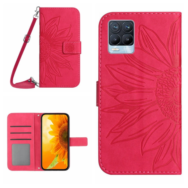 Skin Feel Sun Flower Pattern Flip Leather Phone Case with Lanyard, For Realme 7/Narzo 20 Pro, For Realme 7 Pro, For Realme 8 4G/Realme 8 Pro, For Realme 8 5G
