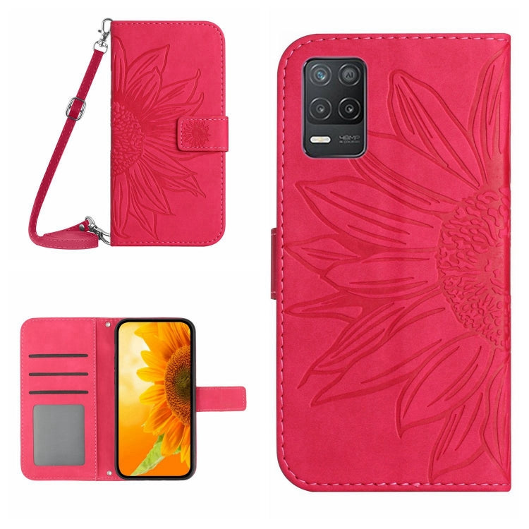 Skin Feel Sun Flower Pattern Flip Leather Phone Case with Lanyard, For Realme 7/Narzo 20 Pro, For Realme 7 Pro, For Realme 8 4G/Realme 8 Pro, For Realme 8 5G