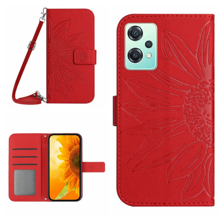 Skin Feel Sun Flower Pattern Flip Leather Phone Case with Lanyard, For Realme 8i/Narzo 50 4G, For Realme 9 4G/Realme 9 Pro+ 5G, For Realme 9 Pro 5G, For Realme 9i/A36/A76/A96 4G