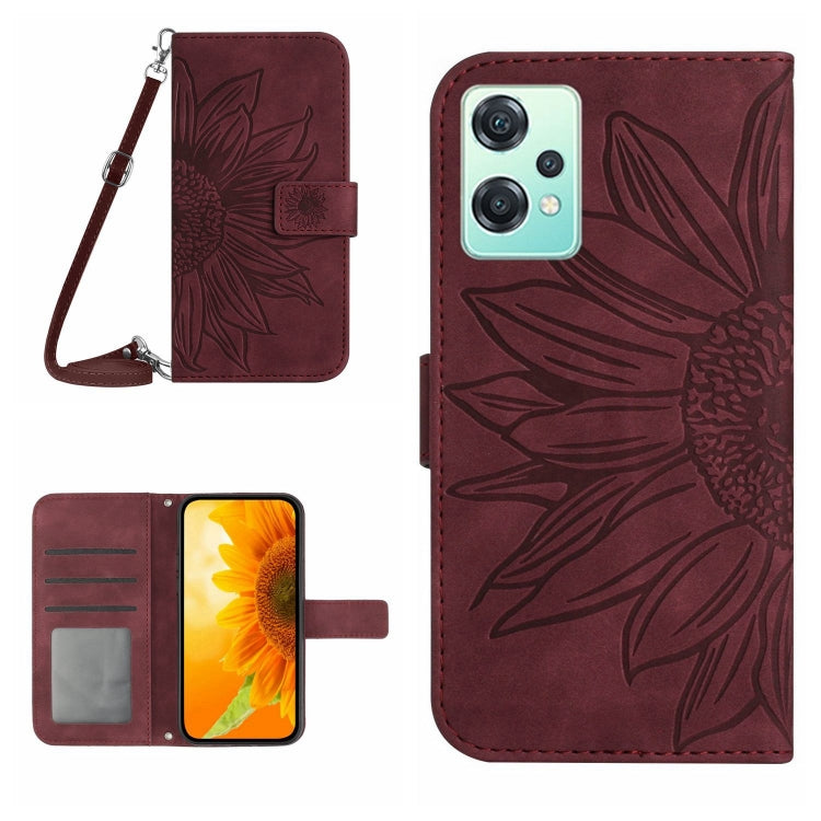 Skin Feel Sun Flower Pattern Flip Leather Phone Case with Lanyard, For Realme 8i/Narzo 50 4G, For Realme 9 4G/Realme 9 Pro+ 5G, For Realme 9 Pro 5G, For Realme 9i/A36/A76/A96 4G