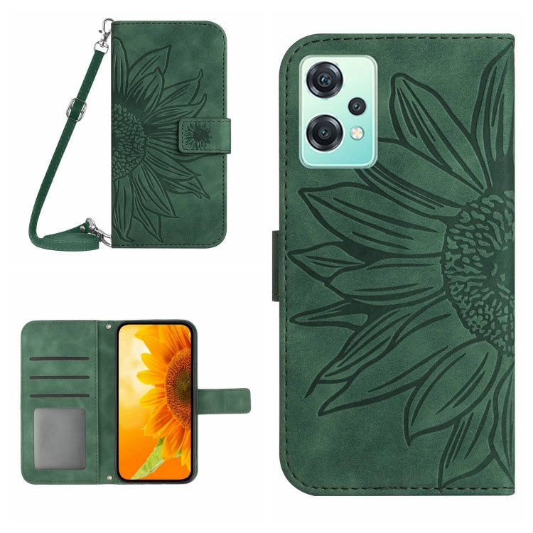 Skin Feel Sun Flower Pattern Flip Leather Phone Case with Lanyard, For Realme 8i/Narzo 50 4G, For Realme 9 4G/Realme 9 Pro+ 5G, For Realme 9 Pro 5G, For Realme 9i/A36/A76/A96 4G