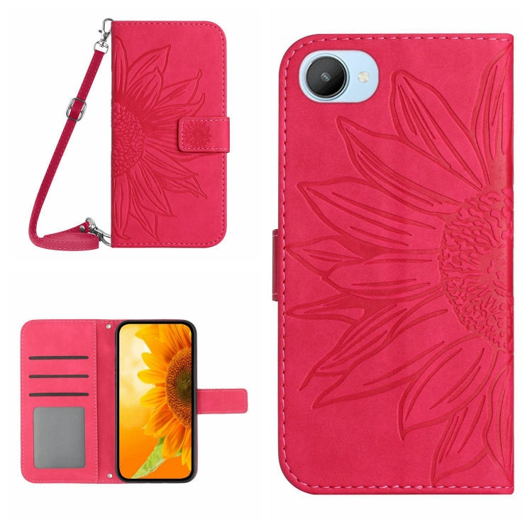 Skin Feel Sun Flower Pattern Flip Leather Phone Case with Lanyard, For Realme C20/C21, For Realme C30/Narzo 50i Prime, For Realme C31, For Realme C33