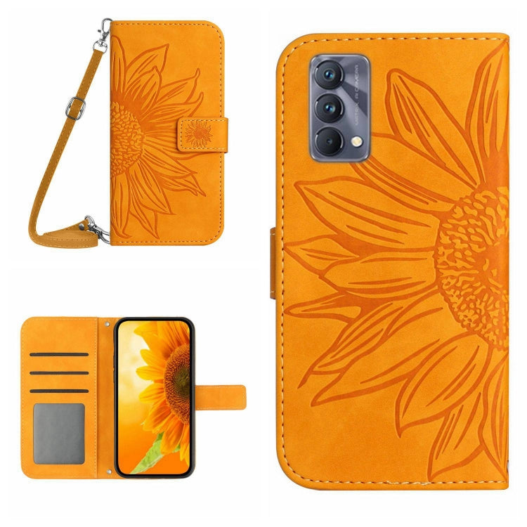Skin Feel Sun Flower Pattern Flip Leather Phone Case with Lanyard, For Realme C35, For Realme GT/GT NEO, For Realme GT Master, For Realme GT Neo2