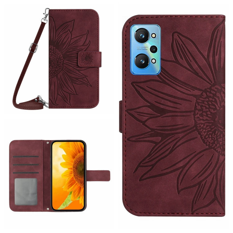 Skin Feel Sun Flower Pattern Flip Leather Phone Case with Lanyard, For Realme C35, For Realme GT/GT NEO, For Realme GT Master, For Realme GT Neo2