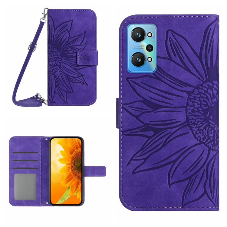 Skin Feel Sun Flower Pattern Flip Leather Phone Case with Lanyard, For Realme C35, For Realme GT/GT NEO, For Realme GT Master, For Realme GT Neo2