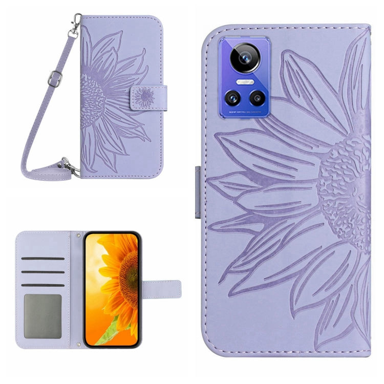 Skin Feel Sun Flower Pattern Flip Leather Phone Case with Lanyard, For Realme GT Neo3, For OnePlus 9, For OnePlus 9 Pro, For OnePlus 9R