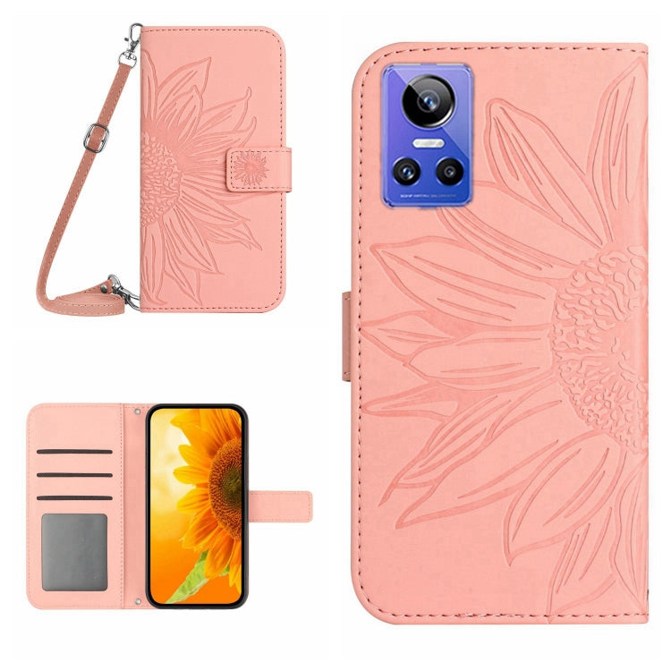 Skin Feel Sun Flower Pattern Flip Leather Phone Case with Lanyard, For Realme GT Neo3, For OnePlus 9, For OnePlus 9 Pro, For OnePlus 9R