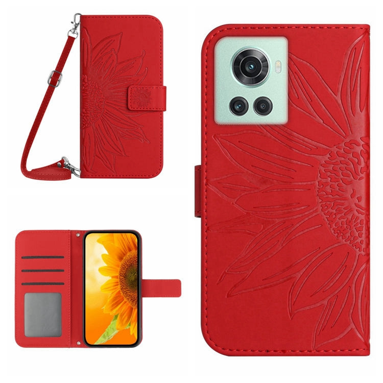 Skin Feel Sun Flower Pattern Flip Leather Phone Case with Lanyard, For OnePlus 10 Pro, For OnePlus 10R, For OnePlus 10T, For OnePlus Nord 2