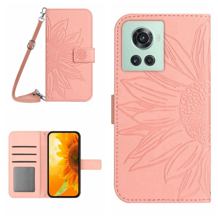 Skin Feel Sun Flower Pattern Flip Leather Phone Case with Lanyard, For OnePlus 10 Pro, For OnePlus 10R, For OnePlus 10T, For OnePlus Nord 2