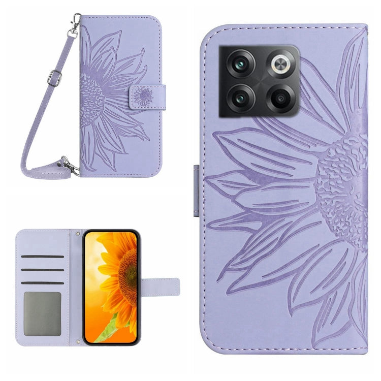Skin Feel Sun Flower Pattern Flip Leather Phone Case with Lanyard, For OnePlus 10 Pro, For OnePlus 10R, For OnePlus 10T, For OnePlus Nord 2