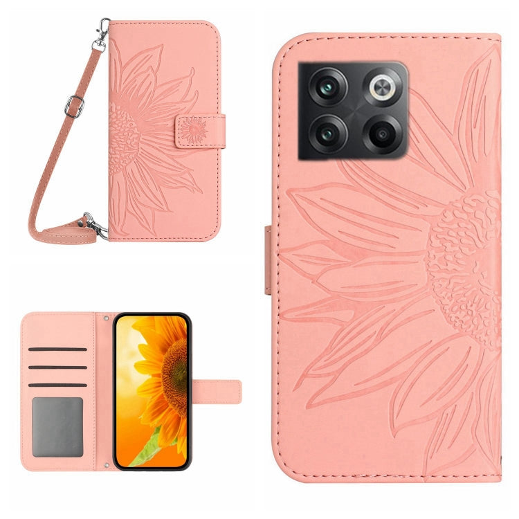 Skin Feel Sun Flower Pattern Flip Leather Phone Case with Lanyard, For OnePlus 10 Pro, For OnePlus 10R, For OnePlus 10T, For OnePlus Nord 2