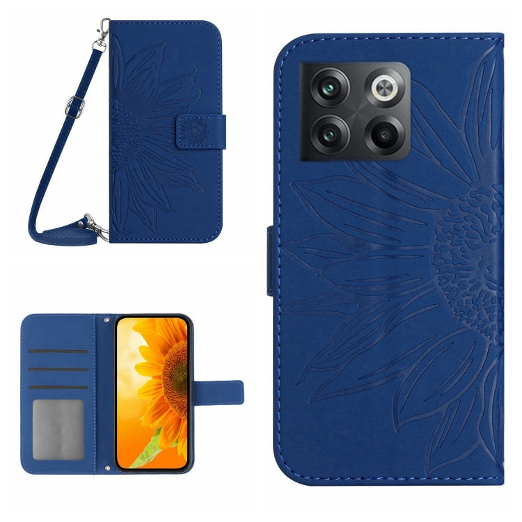 Skin Feel Sun Flower Pattern Flip Leather Phone Case with Lanyard, For OnePlus 10 Pro, For OnePlus 10R, For OnePlus 10T, For OnePlus Nord 2