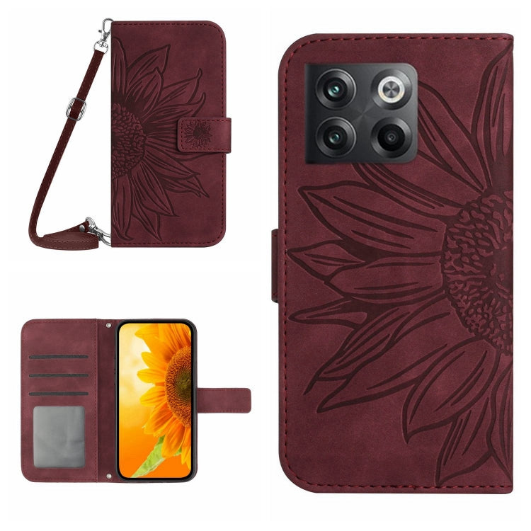 Skin Feel Sun Flower Pattern Flip Leather Phone Case with Lanyard, For OnePlus 10 Pro, For OnePlus 10R, For OnePlus 10T, For OnePlus Nord 2