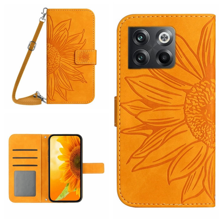 Skin Feel Sun Flower Pattern Flip Leather Phone Case with Lanyard, For OnePlus 10 Pro, For OnePlus 10R, For OnePlus 10T, For OnePlus Nord 2