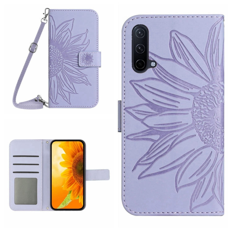 Skin Feel Sun Flower Pattern Flip Leather Phone Case with Lanyard, For OnePlus Nord 2T, For OnePlus Nord CE 5G, For OnePlus Nord CE 2 5G, For OnePlus Nord CE 2 Lite/Realme 9 Pro 5G