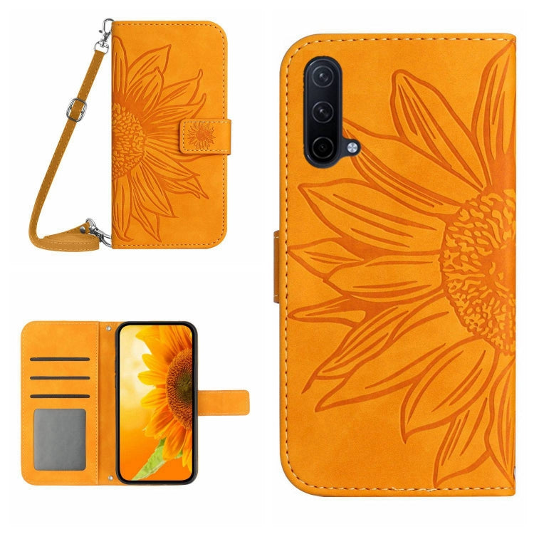 Skin Feel Sun Flower Pattern Flip Leather Phone Case with Lanyard, For OnePlus Nord 2T, For OnePlus Nord CE 5G, For OnePlus Nord CE 2 5G, For OnePlus Nord CE 2 Lite/Realme 9 Pro 5G