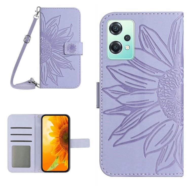 Skin Feel Sun Flower Pattern Flip Leather Phone Case with Lanyard, For OnePlus Nord 2T, For OnePlus Nord CE 5G, For OnePlus Nord CE 2 5G, For OnePlus Nord CE 2 Lite/Realme 9 Pro 5G